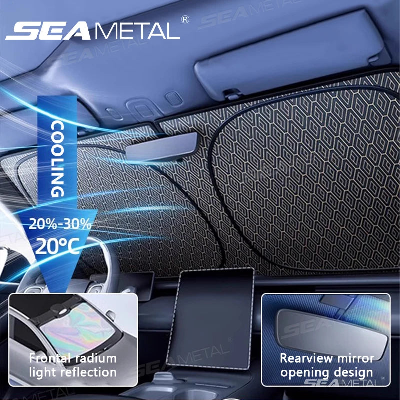 SEAMETAL 5-lagiger Sonnenschutz Frontscheibe silber front seametal 5-layer windshield sun shade