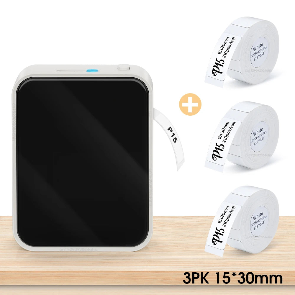 P15 Bluetooth Etikettendrucker Mini Thermodrucker Tintenfrei iOS Android 203 DPI