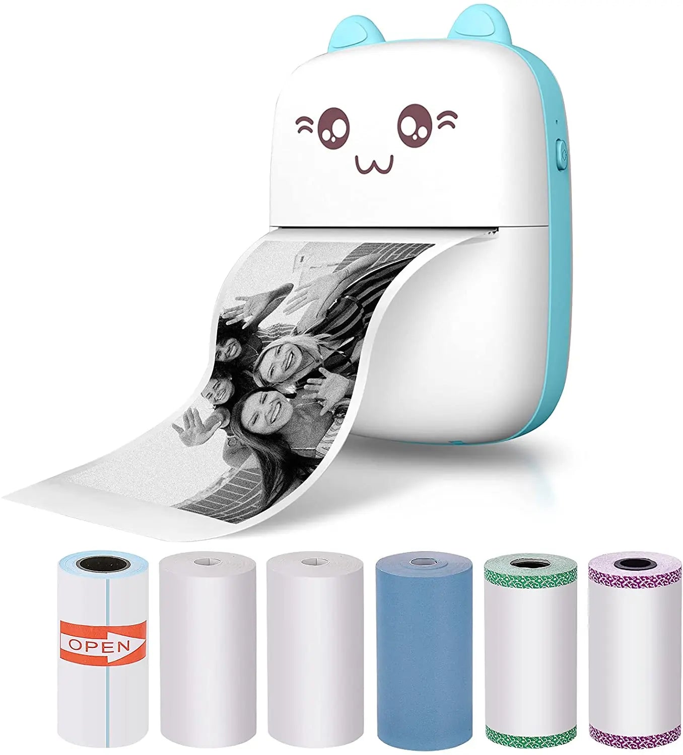 Tragbarer Mini Thermodrucker Bluetooth Foto Etiketten Drucker 203 DPI kabellos