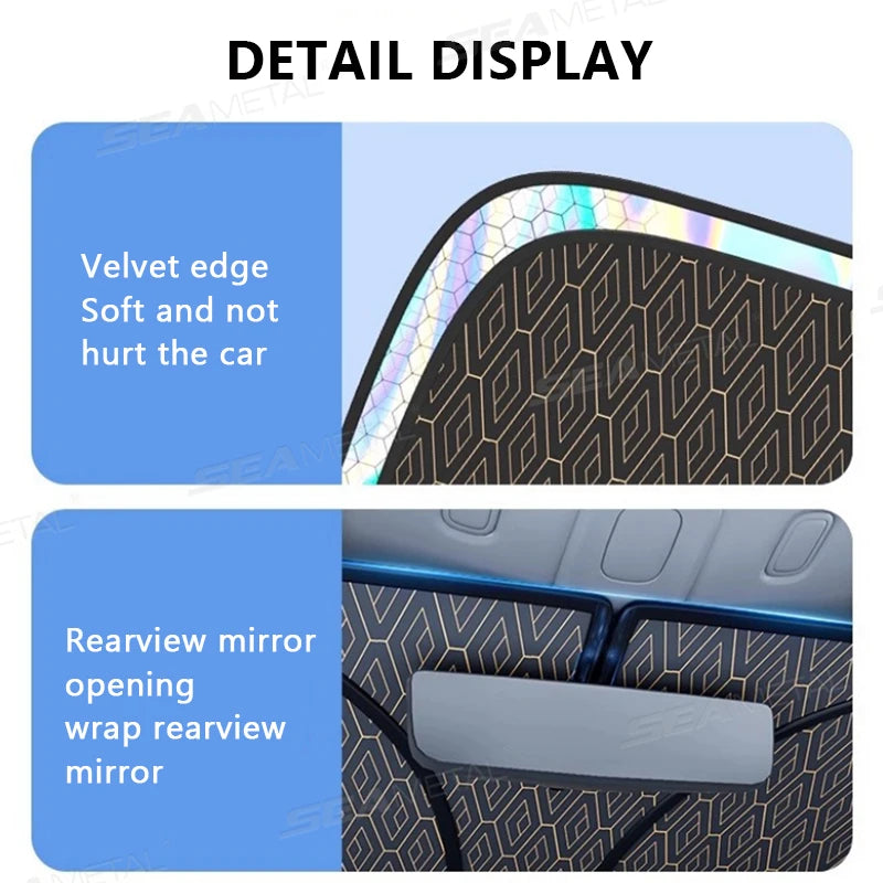 SEAMETAL Sonnenschutz eingebaut Fahrzeug installed seametal windshield sunshade car