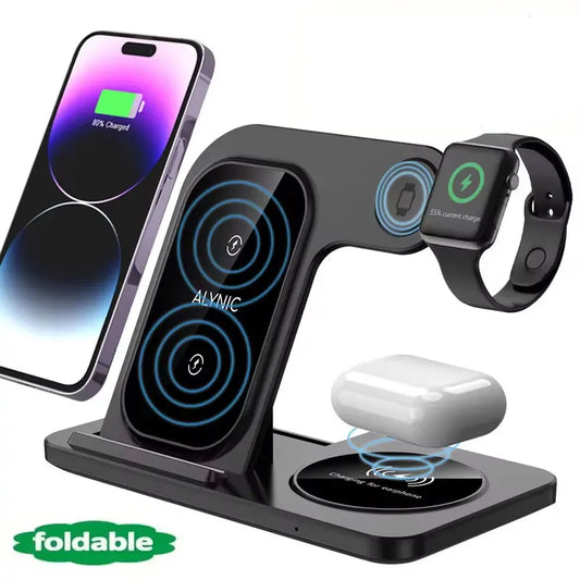 Faltbare Wireless Ladestation Schreibtisch schwarz foldable wireless charger stand desk