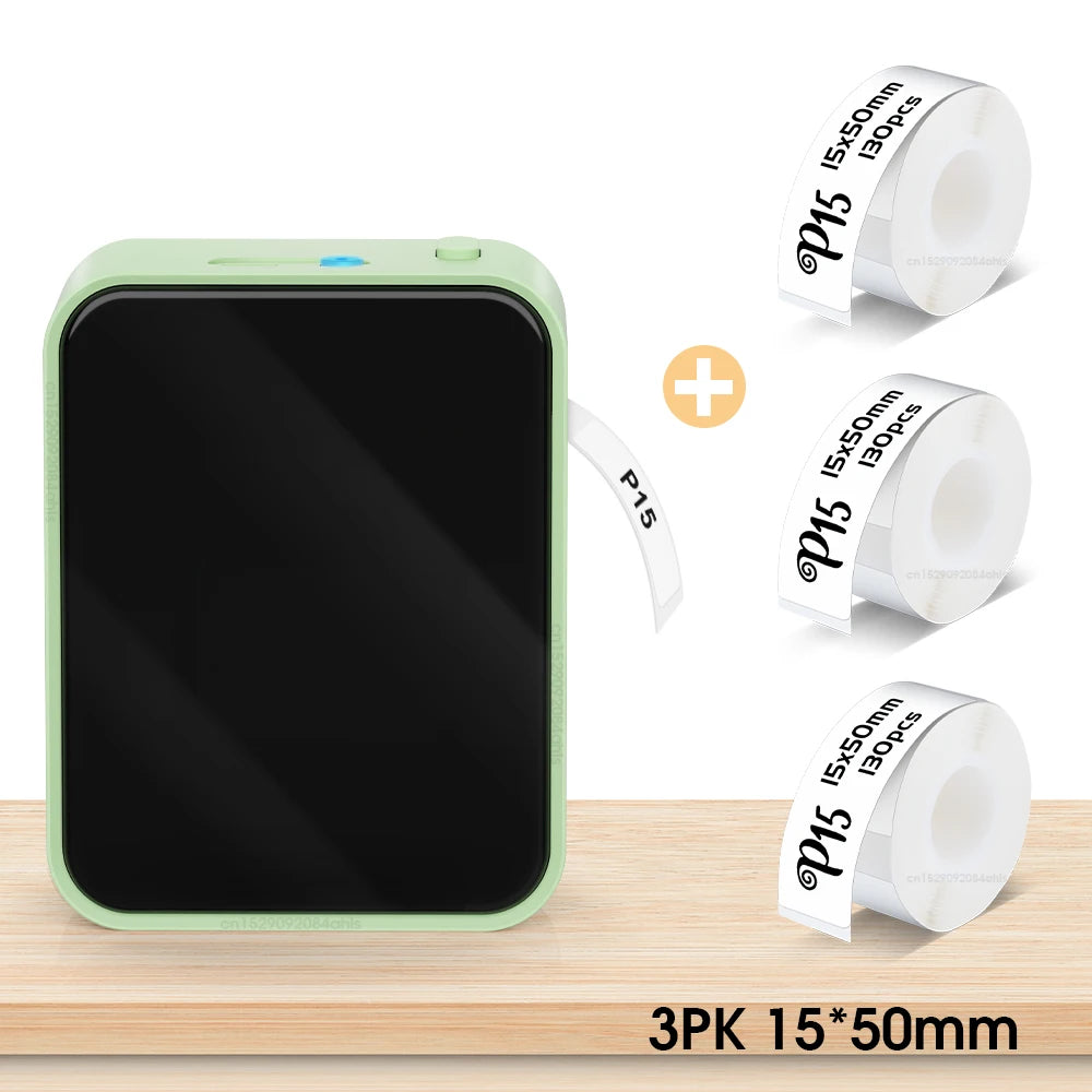 P15 Bluetooth Etikettendrucker Mini Thermodrucker Tintenfrei iOS Android 203 DPI