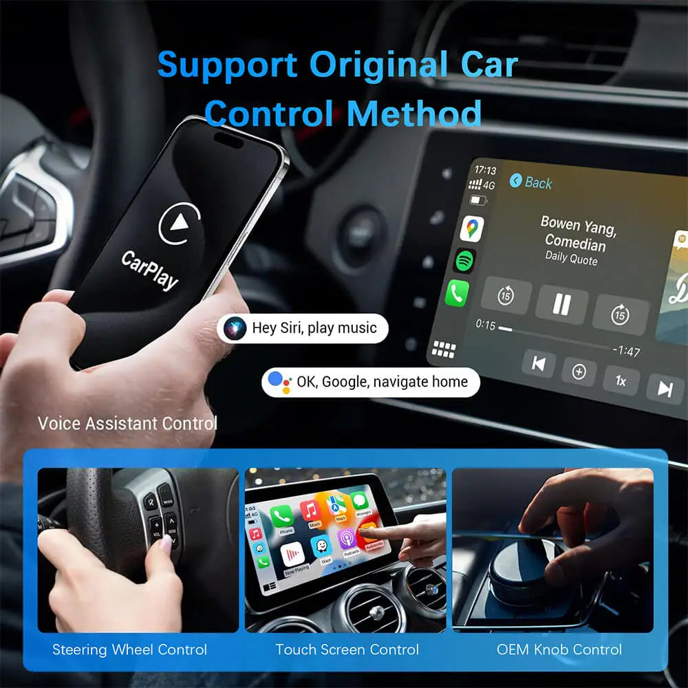CarPlay Adapter im Auto verbunden in car setup wireless carplay connected