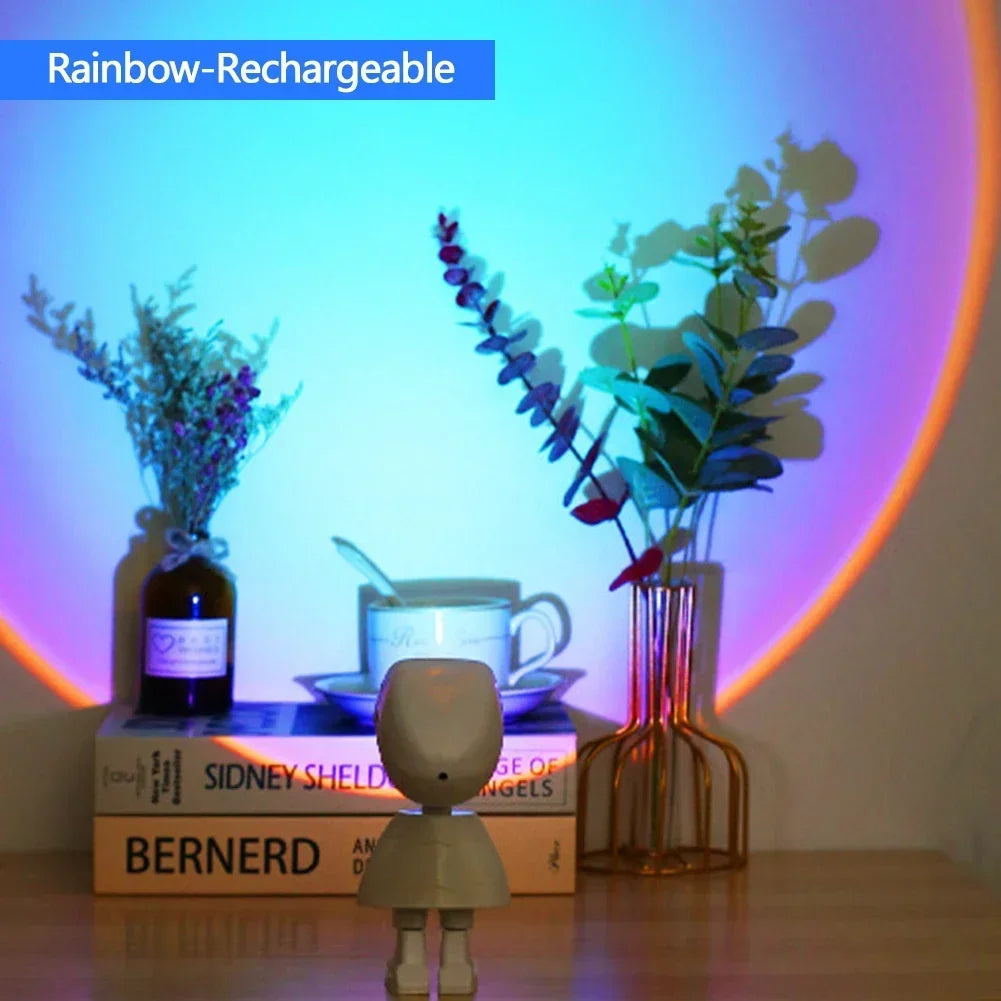 Astronaut Projektor aufladbar Regenbogen Sonnenuntergang Nachtlicht Kinderzimmer
