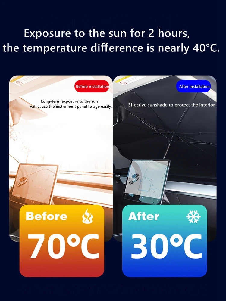 Auto Sonnenschutz Frontscheibe Ausrollbar UV-Schutz Hitzeisolierung Windschutzscheibe Parasol car sunshade windshield retractable sunscreen heat insulation front parasol universal