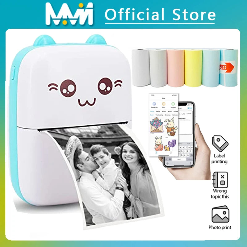 Tragbarer Thermodrucker pink MINI Bluetooth 203dpi front portable thermal printer pink mini bt