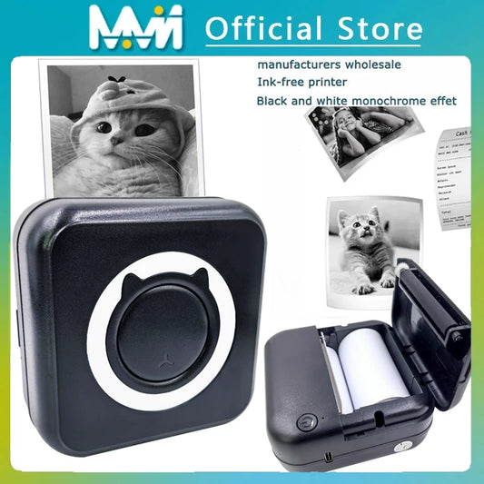 Mini Fotodrucker 58mm Bluetooth pink schwarz mini photo printer bluetooth 58mm