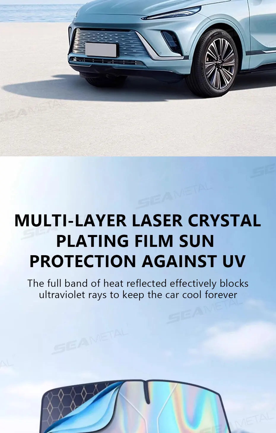SEAMETAL Sonnenschutz faltbar Aufbewahrung foldable storage seametal sun shade car