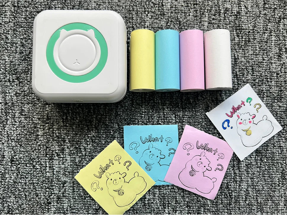 Portabler Mini Thermodrucker Bluetooth 203 DPI tintenfrei 57 mm Foto Label Memo