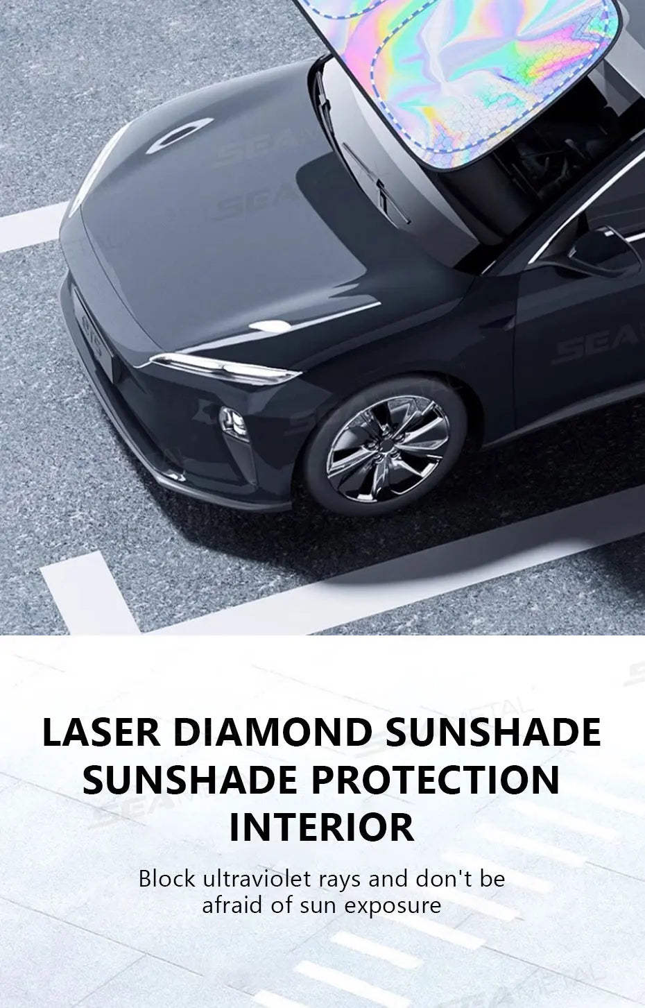 SEAMETAL Auto Sonnenschutz Windschutzscheibe 5-Lagen Faltbar Universal PKW SUV