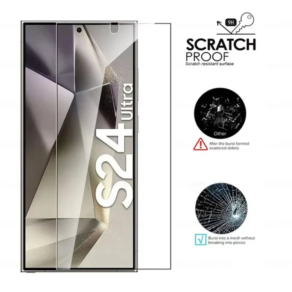 4er-Pack Panzerglas Samsung Galaxy S26 Kratzschutz 9H - Nahaufnahme scratch protection close-up