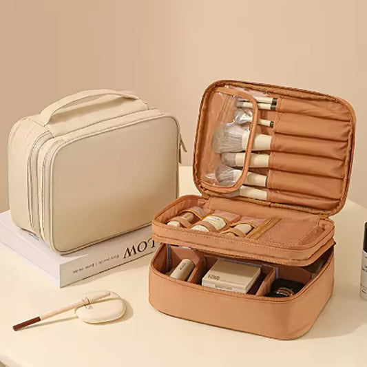 Oxford Kosmetiktasche einlagig zweilagig pink beige schwarz braun oxford toiletry bag single double layer