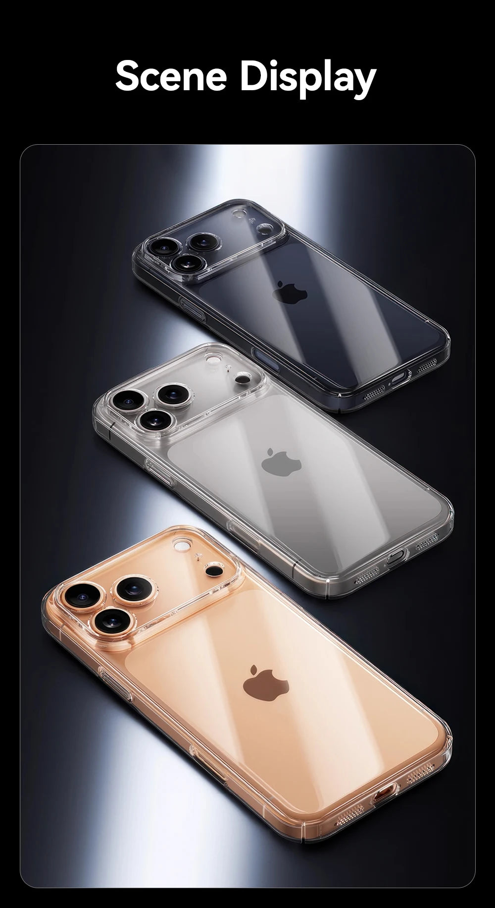 Kristallklare PC iPhone Huelle iPhone 16 17 Pro Max Produktfoto crystal clear pc case front Bild 23