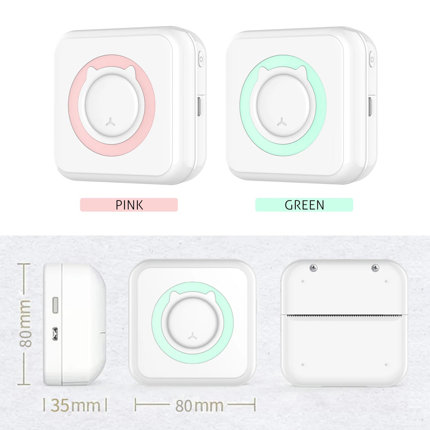Portabler Mini Thermodrucker Bluetooth 203 DPI tintenfrei 57 mm Foto Label Memo