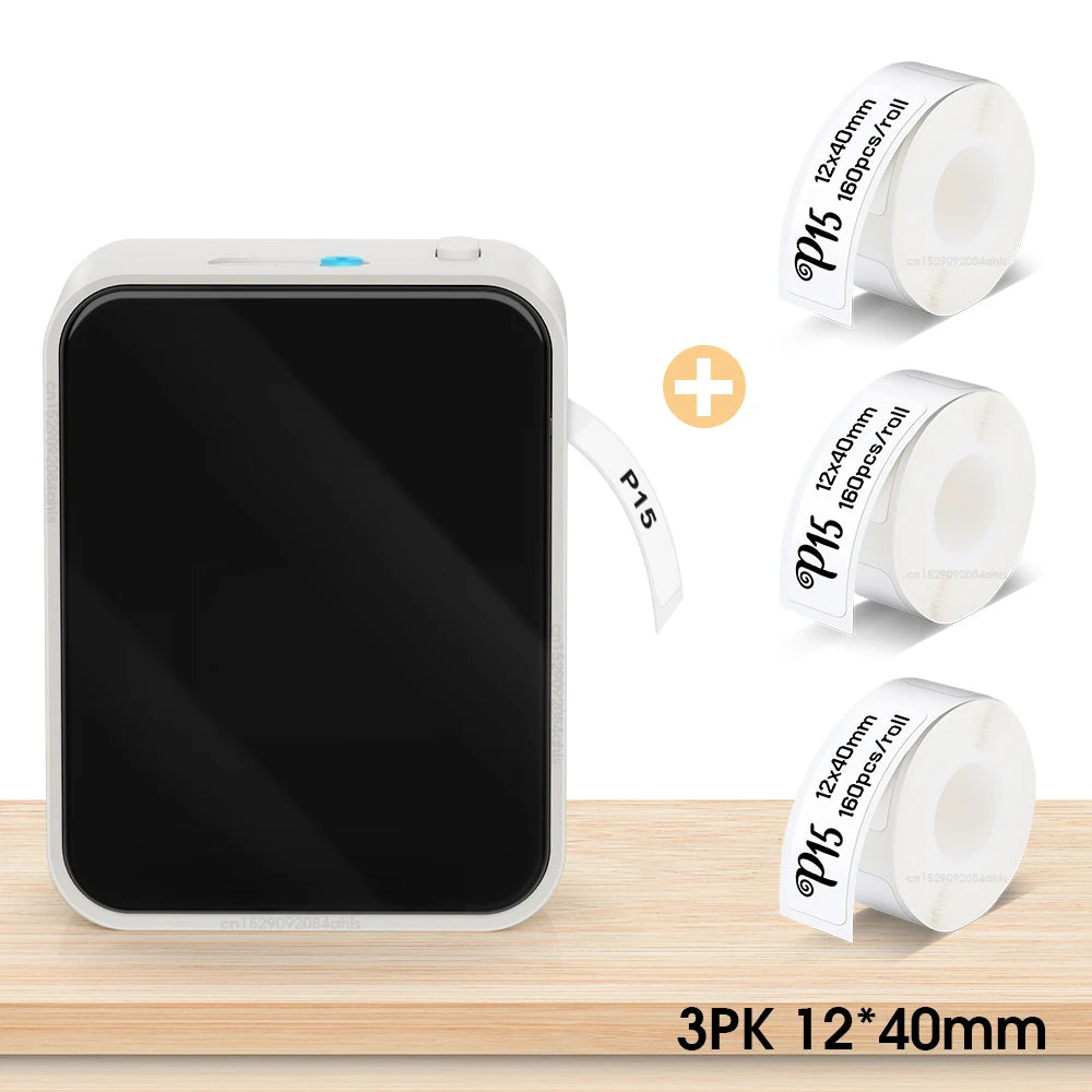 P15 Bluetooth Etikettendrucker Mini Thermodrucker Tintenfrei iOS Android 203 DPI