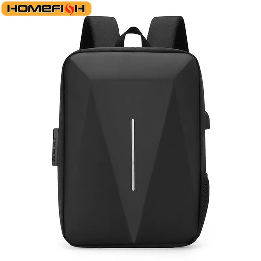 Herren Hartschalen-Rucksack schwarz USB Anti-Diebstahl hard shell backpack men black USB