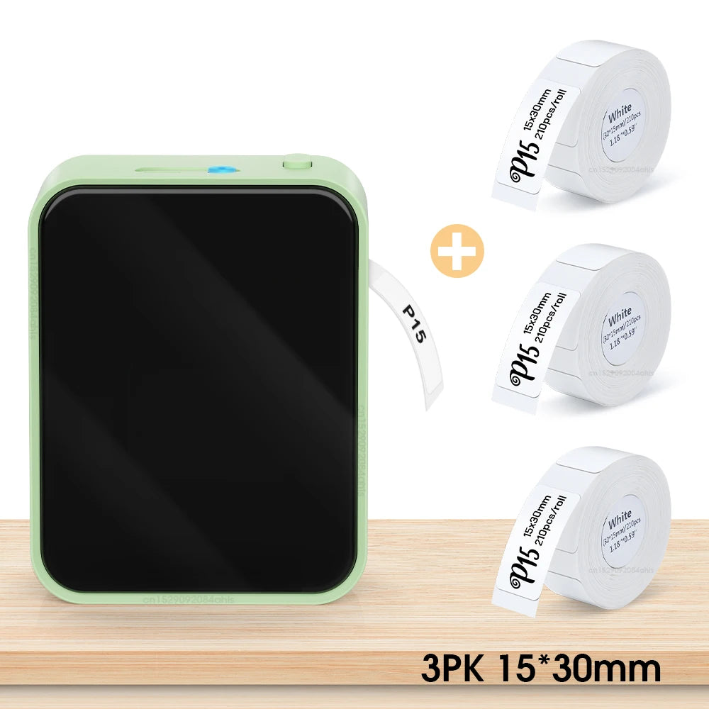 P15 Bluetooth Etikettendrucker Mini Thermodrucker Tintenfrei iOS Android 203 DPI