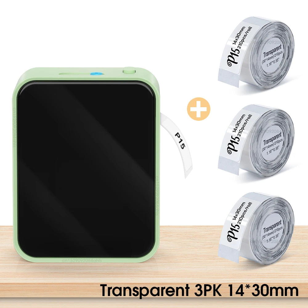 P15 Bluetooth Etikettendrucker Mini Thermodrucker Tintenfrei iOS Android 203 DPI