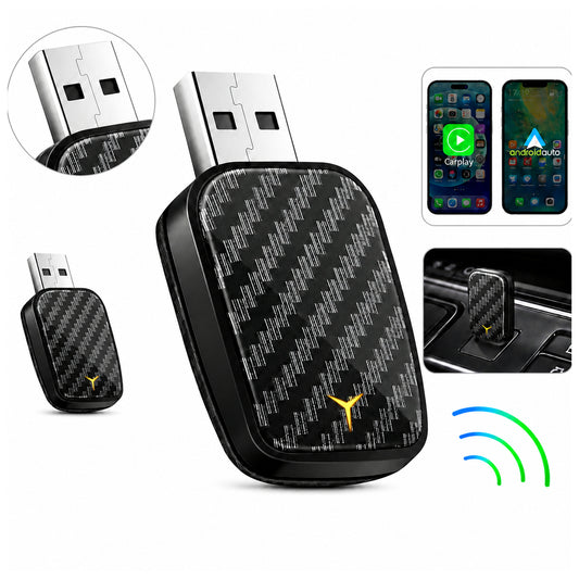Schwarzer 2-in-1-USB-Adapter mit strukturiertem Gehäuse und Anschlussdetail