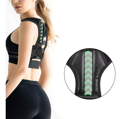 Schulter Ruecken Stuetzguertel Neopren schwarze Bandage Klettverschluss Detail
